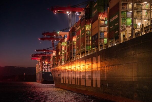 ship and cranes at port